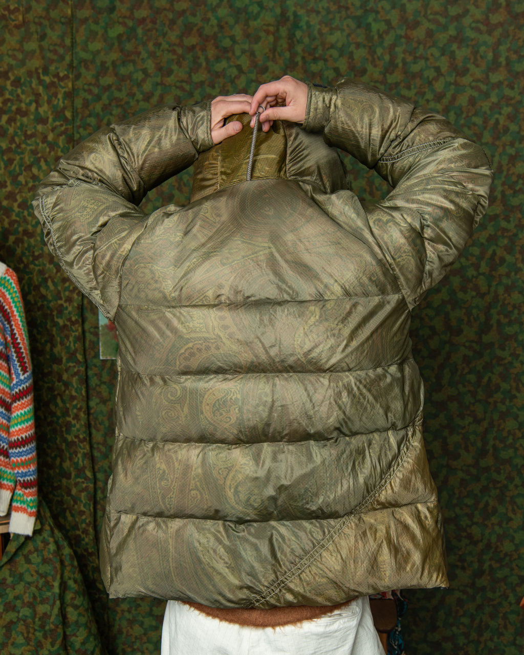Kluane x Monitaly Down Puffer Parka - Vintage US Army Parachute x Betro Paisley