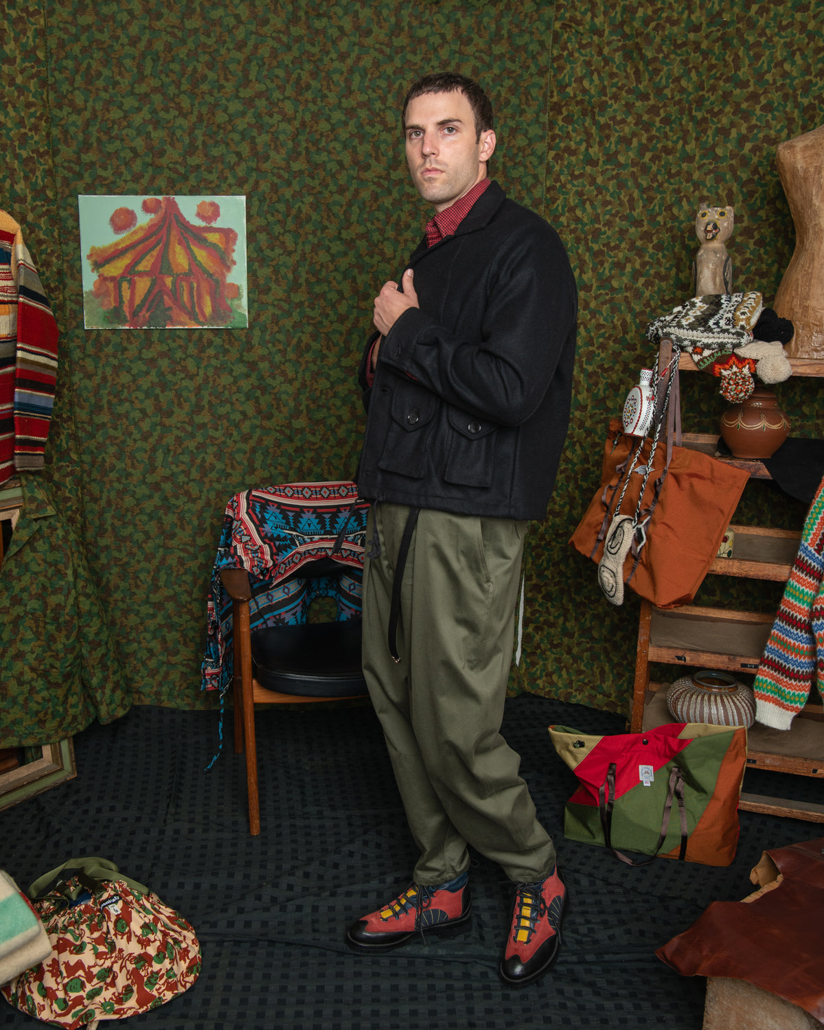 Military Service Jacket Type A - Wool Flannel Vicente Black
