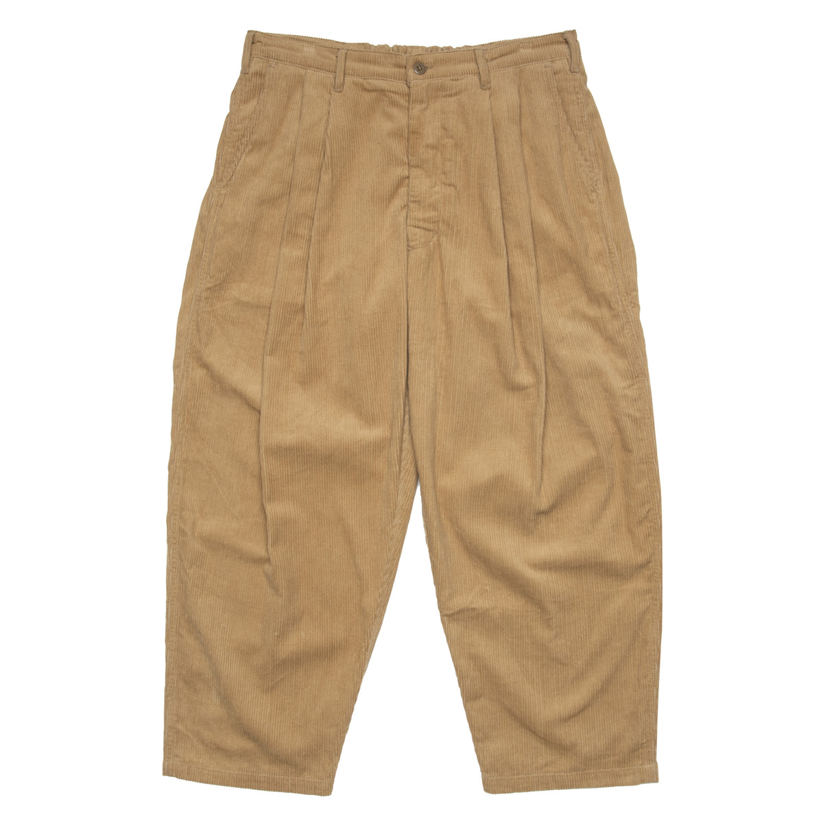 Double Pleat Easy Trouser - Corduroy 8 Wale Khaki