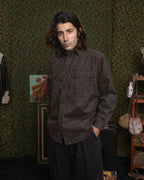 Giorgio Work Shirt- Houndstooth Corduroy Brown