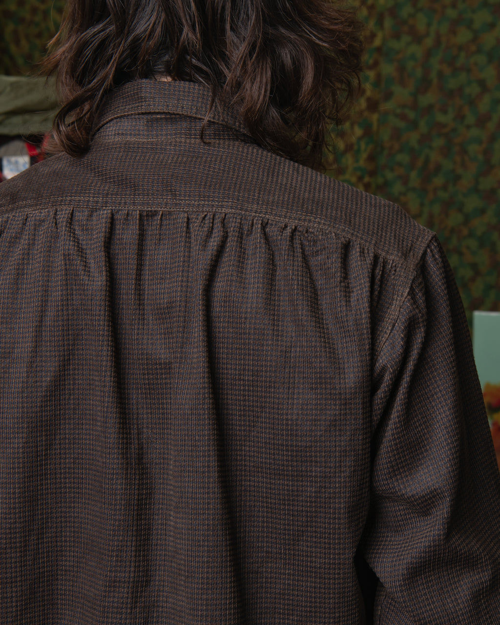 Giorgio Work Shirt- Houndstooth Corduroy Brown
