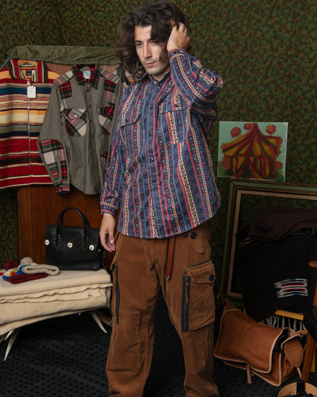 Giorgio Work Shirt- Flower Corduroy